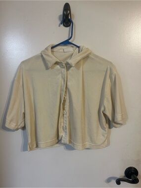 NIA Velvet Crop Button Down